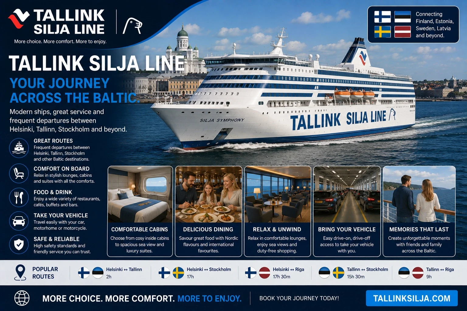 Tallink Silja Line passenger and vehicle ferry on the Baltic Sea