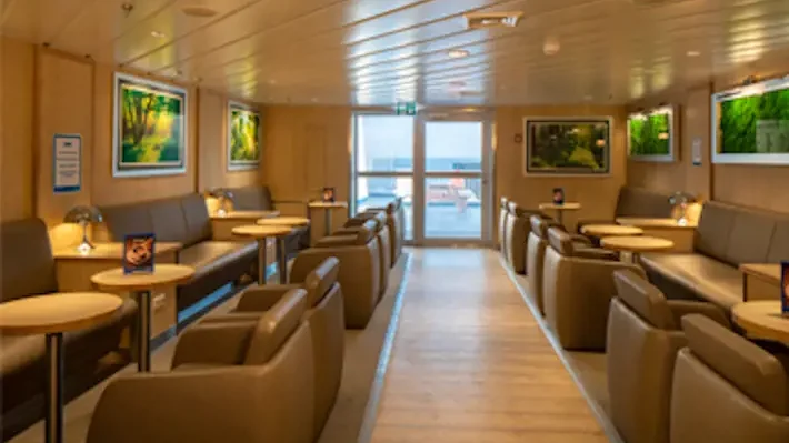 Cafeteria and seating area aboard a TT-Line ferry