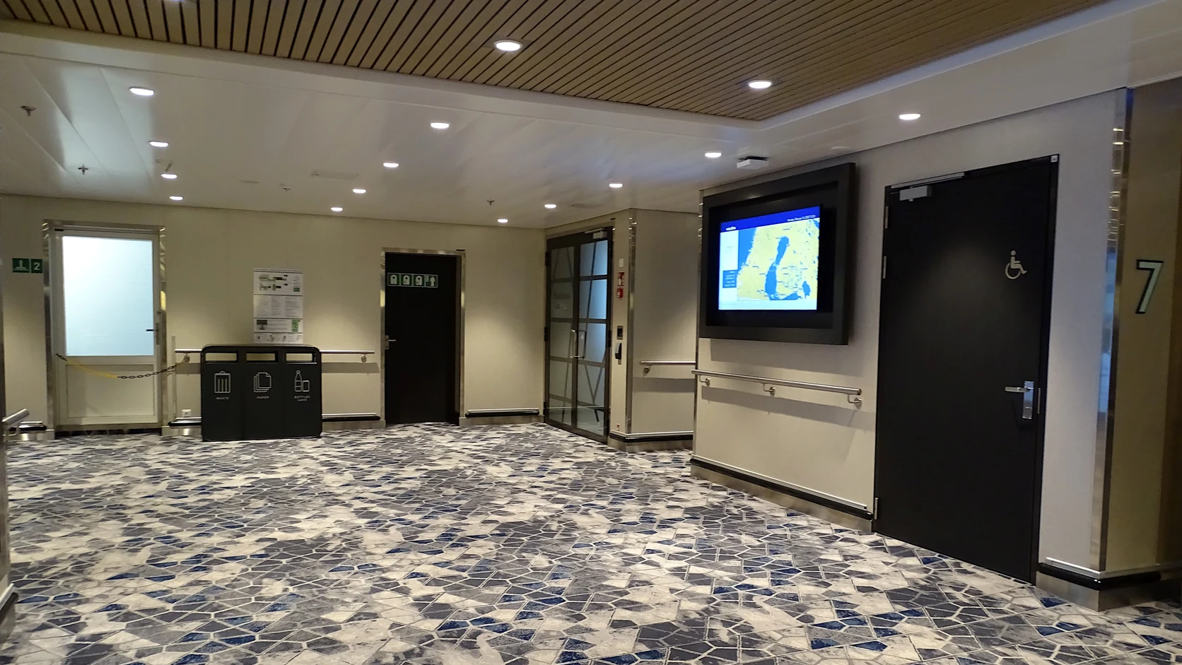 Passenger accommodation corridor on Aurora Botnia