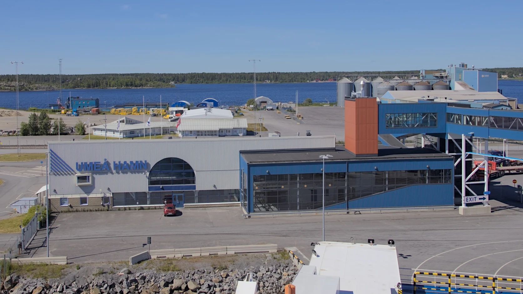 Wasaline terminal and port area at Umeå Holmsund
