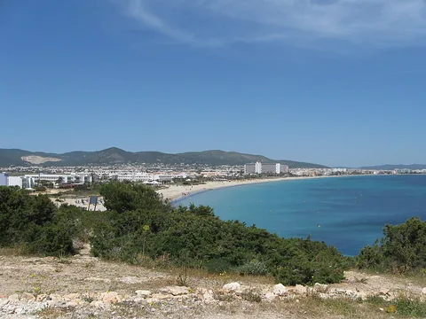View of Playa d'en Bossa (Ibiza), Spain
