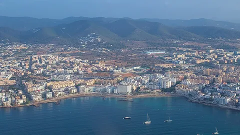 View of Playa de Figueretes (Ibiza), Spain