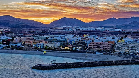 View of Puerto del Rosario, Spain
