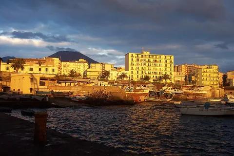 View of Torre del Greco, Italy